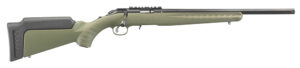 Ruger 8335 American Rimfire Sports South Exclusive Full Size 22 WMR 9+1 18" Satin Blued Threaded Barrel & Alloy Steel Receiver w/Scope Rail, Green Fixed Synthetic Stock, Right Hand