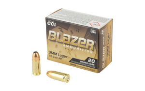 CCI Blazer Brass 9mm 115gr JHP ammunition 20-round box