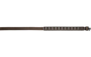 Quake Claw Slimline rifle sling in brown with Hush Stalker II QD swivels
