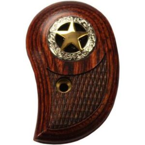 Bond Arms standard rosewood handgun grip with two-tone silver and gold star