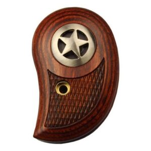 Bond Arms standard laminate rosewood handgun grips with silver metallic star inset and checkering