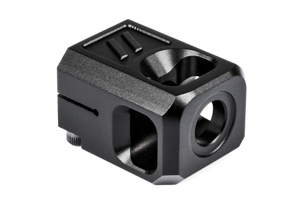 Black ZEV Pro Compensator V2 for Glock 19 with 1/2x28 threading