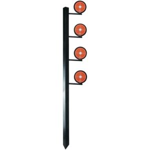Champion Rimfire Dueling Tree steel target with 38-inch post and four 35-inch swiveling plates