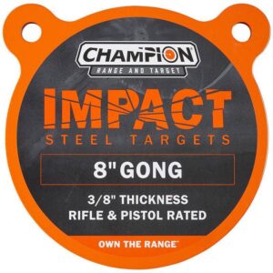 Champion Impact Steel Gong Target 8 inch round, 3/8 inch AR500-comparable steel