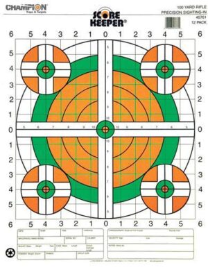 Champion Scorekeeper Targets Fluorescent Orange/Green 100 yd, 100