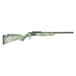 CVA Scout V2 TD .44 Rem Mag rifle with 22-inch gray threaded barrel and Realtree Rockslide stock