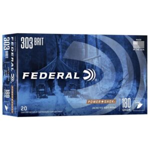 Federal Power-Shok .303 British 180 grain soft-point ammunition box, 20 rounds
