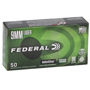 Federal BallistiClean 9mm Luger 98 gr frangible handgun ammunition 50 count box