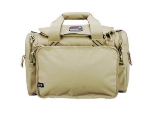 G-Outdoors large tan range bag with lift ports and 4 ammo dump cups