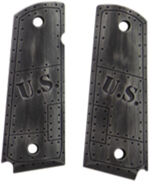 Hogue Govt. Model Aluminum 1911 U.S. Green Distressed Grip machined billet aluminum