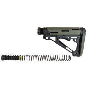 Hogue AR-15/M-16 OM collapsible buttstock assembly with buffer tube and olive drab green rubber