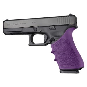 Hogue HandAll beavertail grip sleeve in purple for Glock frames