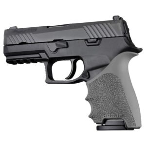 Hogue HandAll beavertail grip sleeve in slate gray for Sig Sauer P320 Compact