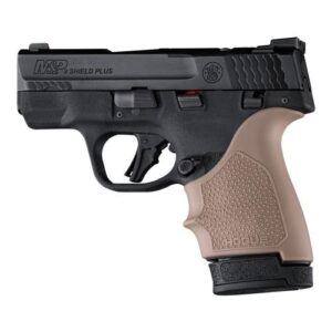 Hogue HandAll beavertail grip sleeve for S&W M&P 9 Shield Plus in Flat Dark Earth