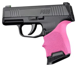 Hogue HandAll beavertail grip sleeve for Sig Sauer P365 in pink