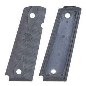 Hogue Colt Government .45 1911 rubber checkered grip panels pewter
