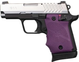 Hogue ambi safety rubber pistol grip for Springfield Armory 911 in purple with Cobblestone texture