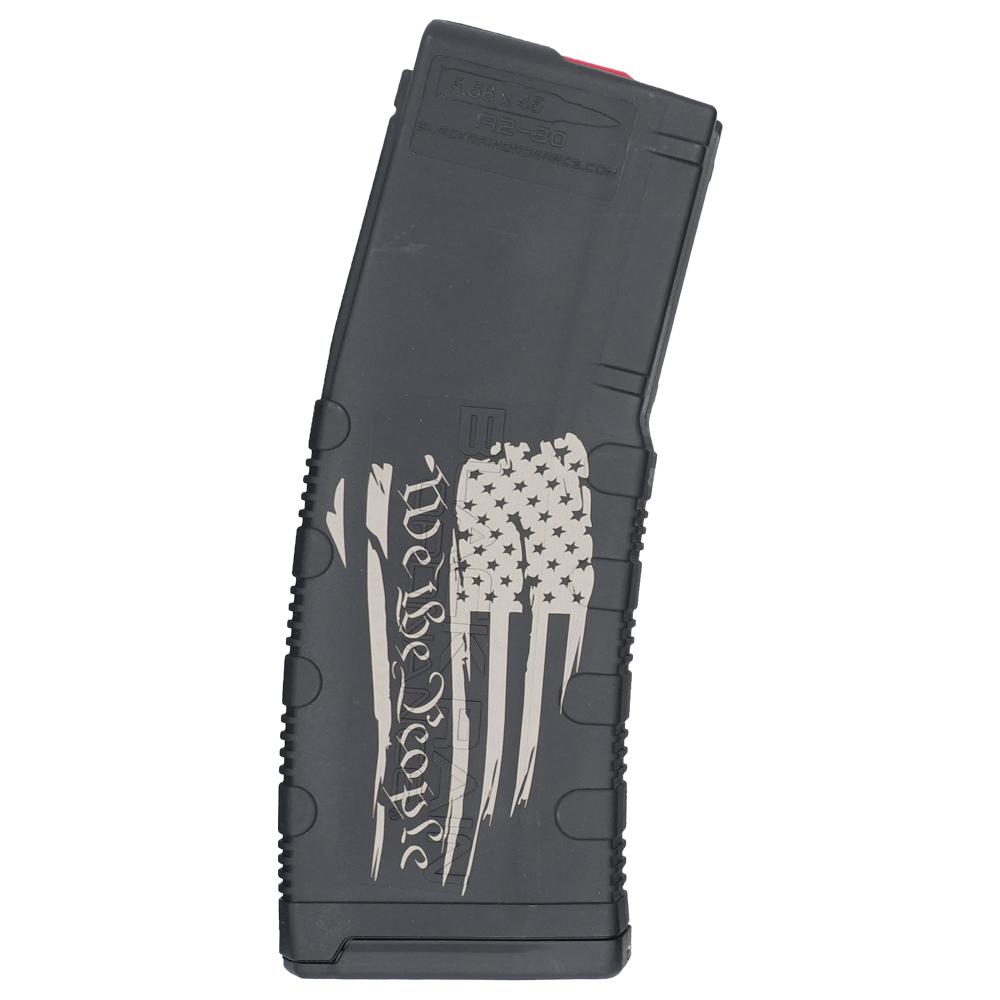 Black Rain Ordnance We The People Tattered Flag 30rd polymer AR-15 magazine 5.56x45 NATO