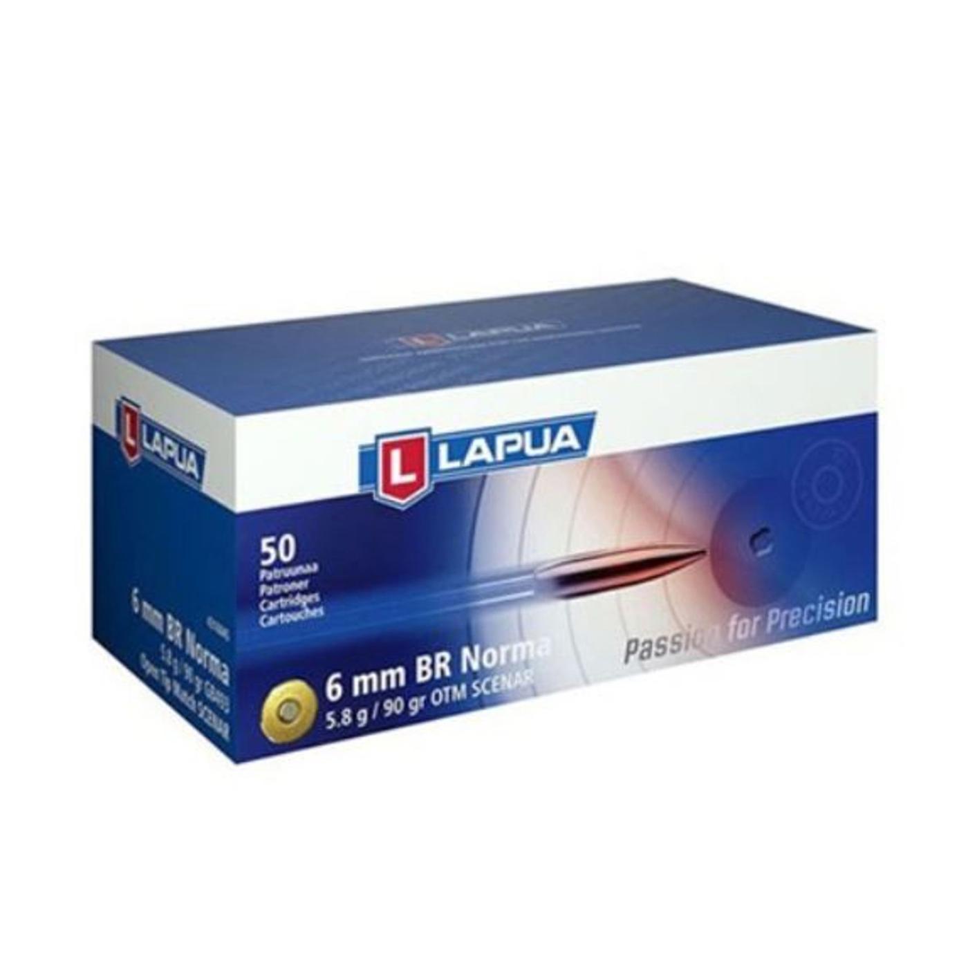 Box of 50 Lapua 6mm BR Norma 90 grain Scenar-L OTM ammunition