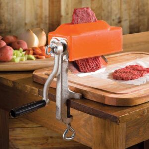 LEM Products Clamp On Meat Tenderizer with two cast-iron rollers and plastic safety cover