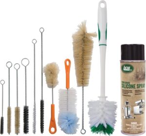 LEM Products Grinder Cleaning Kit with 2 1/2-inch brush, nine small brushes and 11 oz food-grade silicone spray