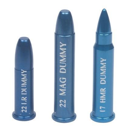A-Zoom .22 LR aluminum training rounds, 12-pack, blue anodized finish dummy rounds for function testing