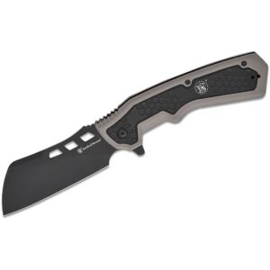 Battenfeld Smith & Wesson Extraction and Evasion 3-1/2-inch cleaver blade folding knife, black