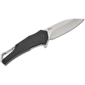 Battenfeld Smith & Wesson Oasis carabiner folding knife with 3-inch blade and black textured aluminum handles