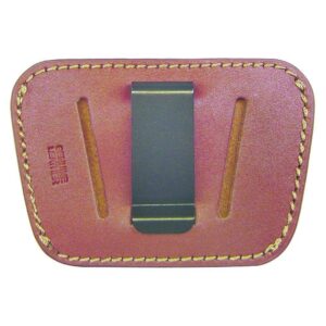 PSP tan leather belt slide holster fits small to medium frame automatic handguns