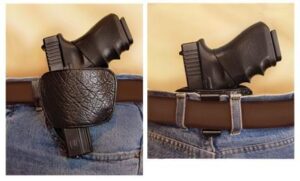 PSP PeaceKeeper belt slide holster Small/Medium black leather fits 1 3/4 inch belt