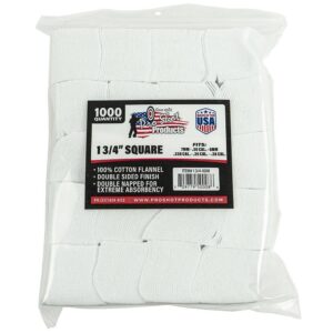 PRO-SHOT cotton flannel cleaning patches 1000 count for 7mm-.38 cal/6mm