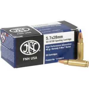 FN 5.7x28mm 40gr V-MAX ammunition 500rd case