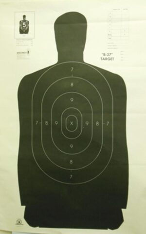 Speedwell B-27 full black NRA police qualification silhouette target 24 x 45 inches, 100 pack