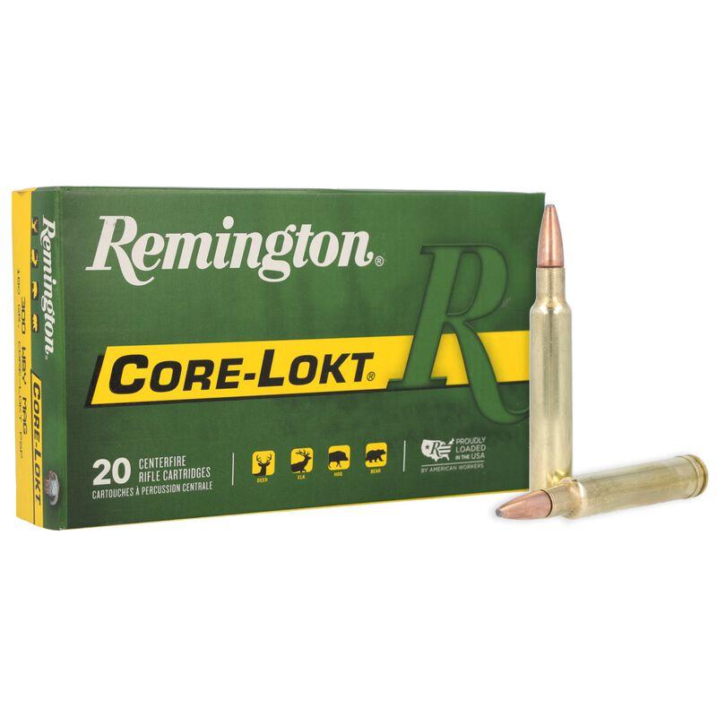 Box of Remington Core-Lokt 300 Weatherby Magnum 180 grain pointed soft point ammunition with 20 rounds