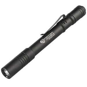 Streamlight Stylus Pro USB rechargeable pen light, white LED, black, with pocket clip and nylon holster