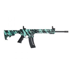 Smith & Wesson M&P15-22 Sport 22LR rifle in Robin's Egg Blue with black barrel