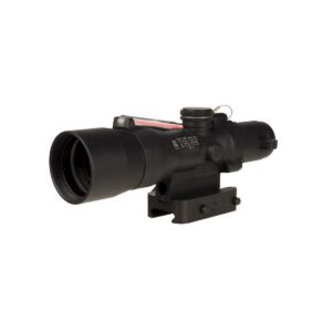Trijicon Compact ACOG 3x30 illuminated rifle scope with Red Chevron reticle and mount, matte black