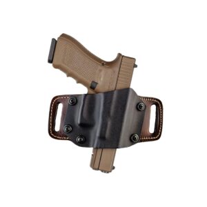 Tagua TX 1836 Mini Partner Kydex and leather holster for most Glock 9mm/40 mm, right hand, black