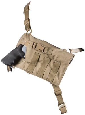 Viking Tactics Big Rig Chest Holster for Revolvers Coyote Tan front view