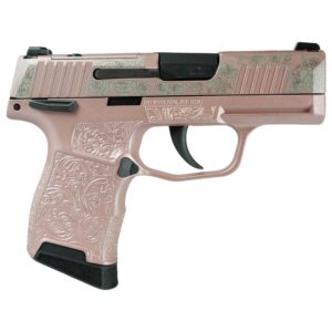 Sig Sauer P365-380 Rose Gold N Roses 380 ACP micro-compact pistol with floral rose gold slide