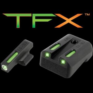 Truglo TFX tritium and fiber-optic day/night sights for Kimber 1911, green tritium rear and white-outline front