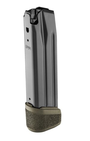 Springfield Armory Echelon 9mm 20-round magazine with olive drab green extended basepad