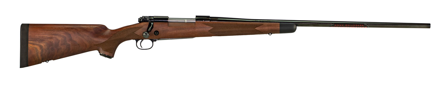 Winchester Repeating Arms 535203229 Model 70 Super Grade 264 Win Mag Caliber with 3+1 Capacity, 26″ Barrel, High Polished Blued Metal Finish & Satin Fancy Walnut Stock Right Hand (Full Size)
