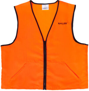 Allen Deluxe Blaze Orange Hunting Vest Large with heavy-duty front zipper and two large pockets