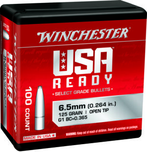Winchester WBR65125 6.5 Creedmoor 125gr Open Tip reloading bullets
