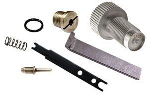 CVA AC1696 209 Conversion Kit components and 209 QRBP breech plug