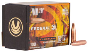 Federal Fusion 7mm .284 160 gr Soft Point rifle bullets, 100 per box