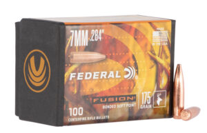 Federal Fusion 7mm .284 175 gr soft point boat-tail bullets, 100 per box