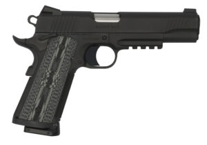 Colt CCU Rail Government 1911 45 ACP pistol with matte black DLC finish and Picatinny rail