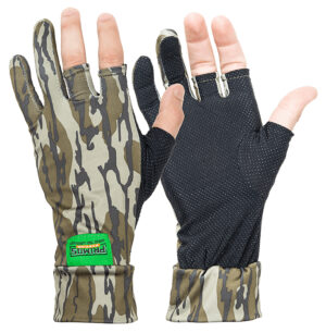 Primos Stretch Fingerless Gloves Mossy Oak Original Bottomland OSFA